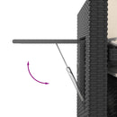 vidaXL fekete polyrattan dönthető kerti pad párnával