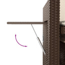 vidaXL barna polyrattan dönthető kerti pad párnával