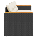 vidaXL fekete 3 személyes polyrattan kerti kanapé párnákkal