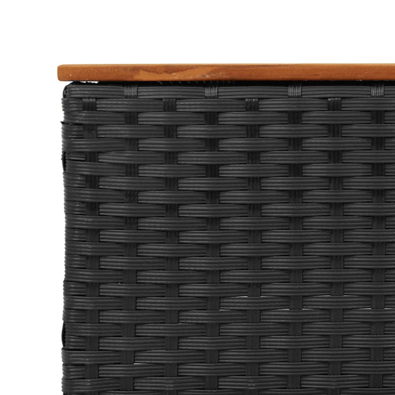 vidaXL fekete 3 személyes polyrattan kerti kanapé párnákkal