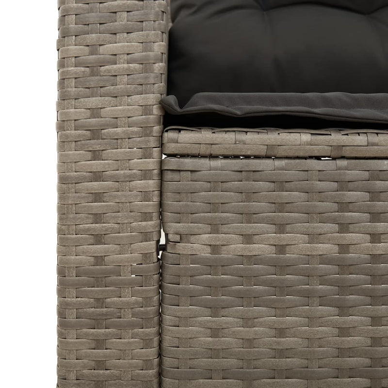 vidaXL 3 személyes szürke polyrattan kerti kanapé párnával
