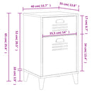 vidaXL VIKEN fekete szerelt fa éjjeliszekrény