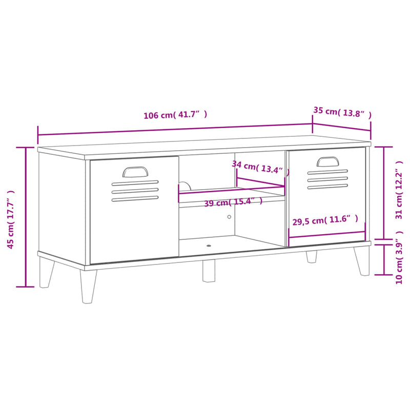 vidaXL VIKEN fekete szerelt fa cipőtároló pad 106 x 35 x 45 cm