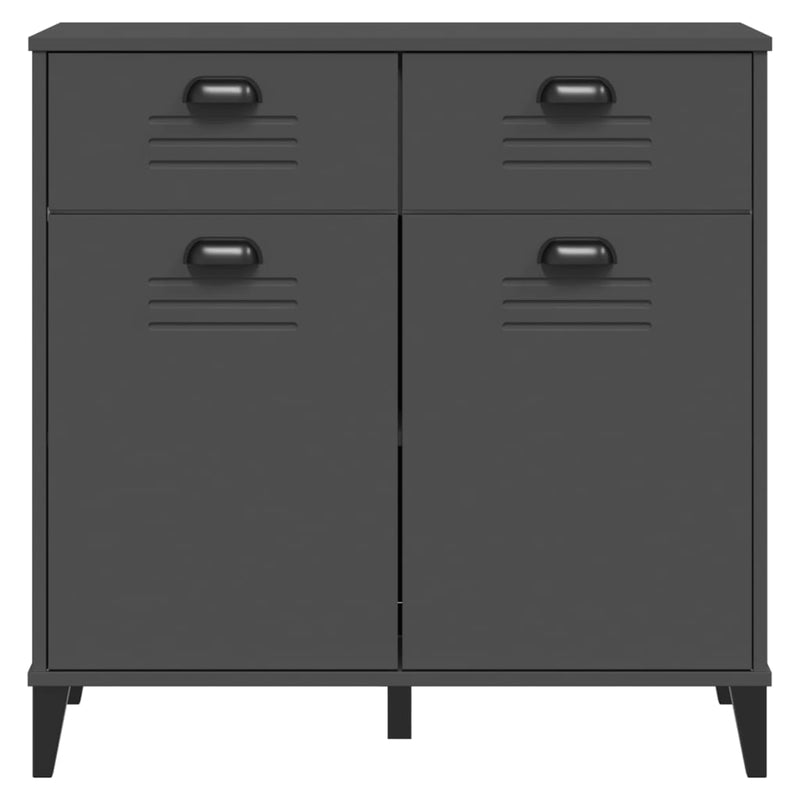 vidaXL VIKEN antracitszürke szerelt fa tálalószekrény 80 x 40 x 80 cm