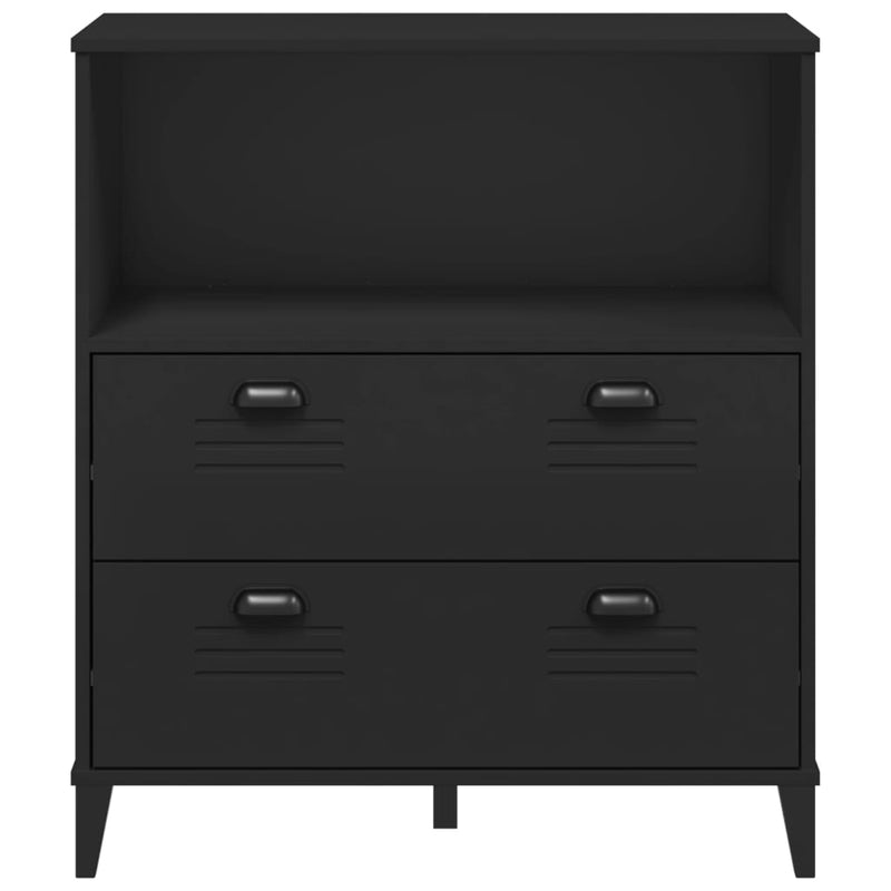 vidaXL VIKEN fekete szerelt fa könyvszekrény 80 x 40 x 90 cm