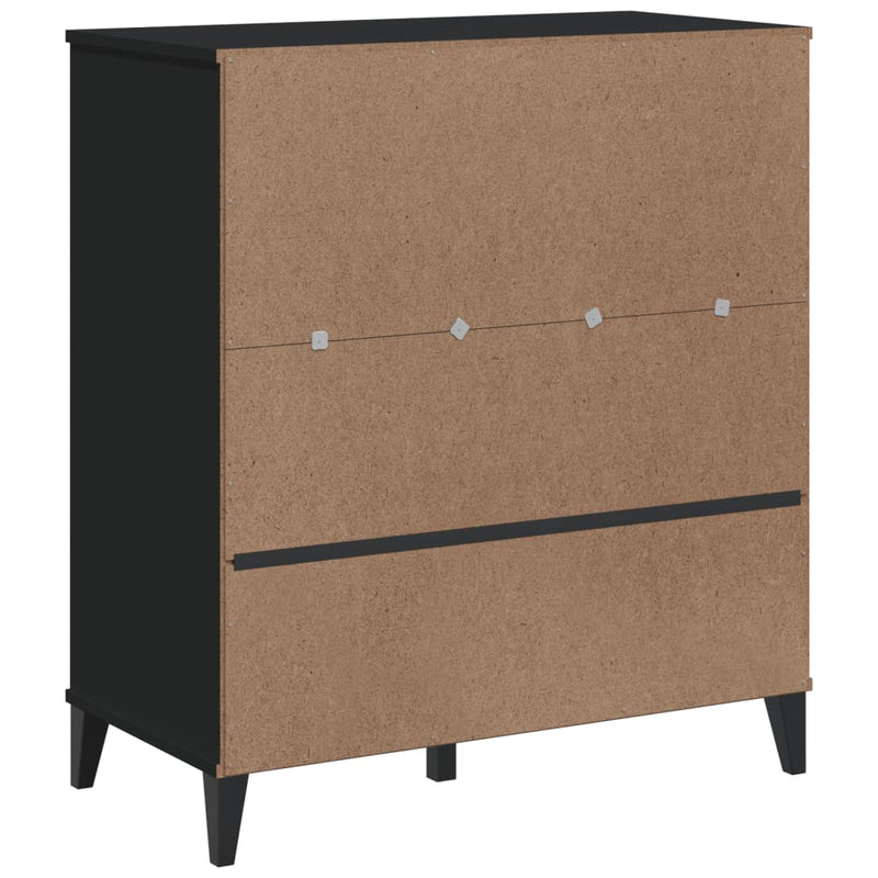 vidaXL VIKEN fekete szerelt fa könyvszekrény 80 x 40 x 90 cm