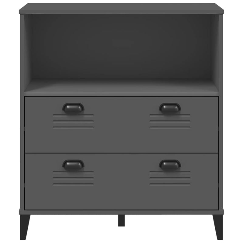 vidaXL VIKEN antracitszürke szerelt fa könyvszekrény 80 x 40 x 90 cm