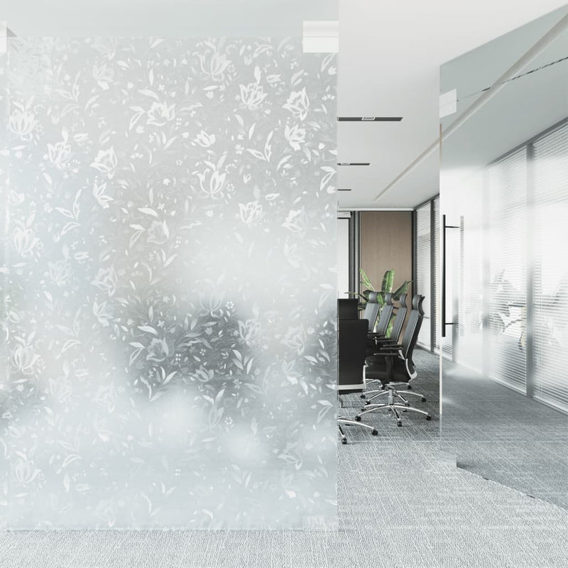 vidaXL matt virágminta PVC ablakfólia 90 x 500 cm
