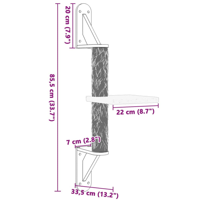 vidaXL sötétszürke falra szerelhető kaparófa 85,5 cm