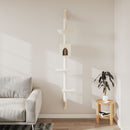 vidaXL krémszínű falra szerelhető kaparófa 187 cm