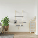 vidaXL világosszürke falra szerelhető kaparófa 153 cm