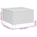 vidaXL bézs polyrattan és akácfa kerti asztal 55 x 55 x 36 cm