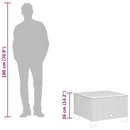 vidaXL bézs polyrattan és akácfa kerti asztal 55 x 55 x 36 cm