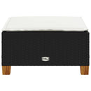 vidaXL fekete polyrattan kerti szék párnával 63,5 x 56 x 32 cm