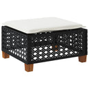 vidaXL fekete polyrattan kerti szék párnával 63,5 x 56 x 32 cm