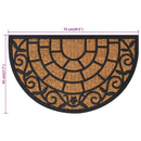 vidaXL félkör alakú gumi és kókuszrost lábtörlő 45 x 75 cm