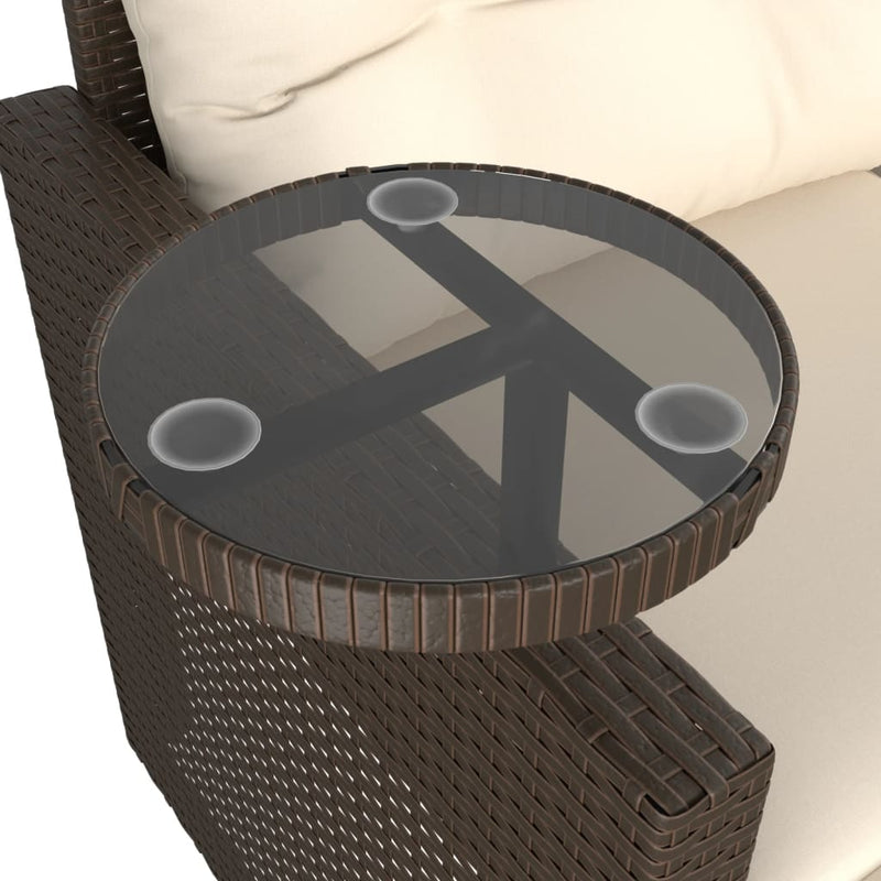 vidaXL 3 részes barna polyrattan kerti ülőgarnitúra párnával