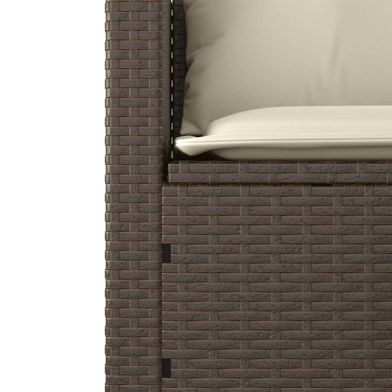 vidaXL 3 részes barna polyrattan kerti ülőgarnitúra párnával