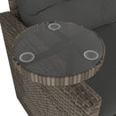 vidaXL 3 részes szürke polyrattan kerti ülőgarnitúra párnákkal