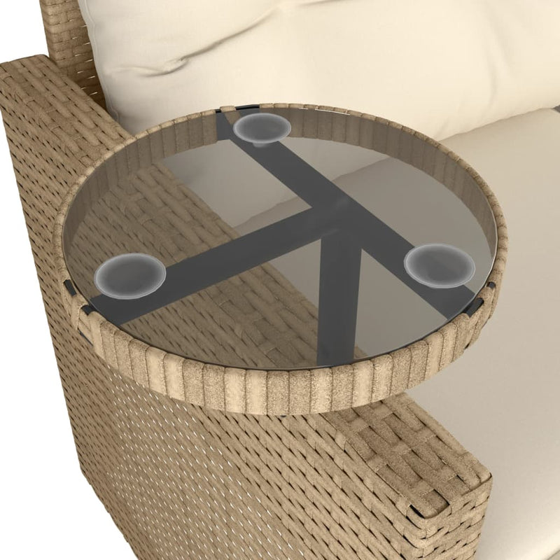 vidaXL 3 részes bézs polyrattan kerti ülőgarnitúra párnákkal