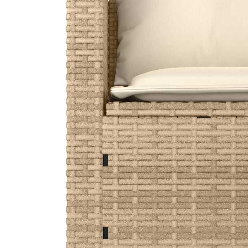 vidaXL 3 részes bézs polyrattan kerti ülőgarnitúra párnákkal