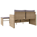 vidaXL 3 részes bézs polyrattan kerti ülőgarnitúra párnákkal