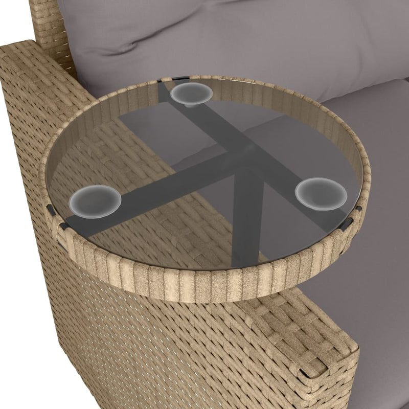 vidaXL 3 részes bézs polyrattan kerti ülőgarnitúra párnákkal