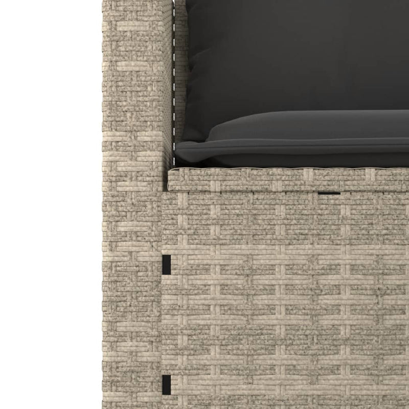 vidaXL 3 részes világosszürke polyrattan kerti ülőgarnitúra párnával