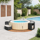 vidaXL fekete polyrattan és tömör akácfa jakuzzi-keret