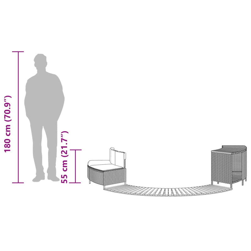 vidaXL fekete polyrattan és tömör akácfa jakuzzi-keret