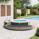 vidaXL 2 db szürke polyrattan pezsgőfürdő pad párnával