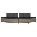 vidaXL 2 db szürke polyrattan pezsgőfürdő pad párnával