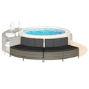 vidaXL 2 db szürke polyrattan pezsgőfürdő pad párnával