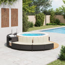 vidaXL 2 db fekete polyrattan pezsgőfürdőpad párnával