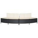 vidaXL 2 db fekete polyrattan pezsgőfürdőpad párnával