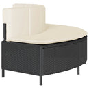 vidaXL 2 db fekete polyrattan pezsgőfürdőpad párnával