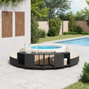 vidaXL 2 db fekete polyrattan tárolópolc pezsgőfürdőhöz
