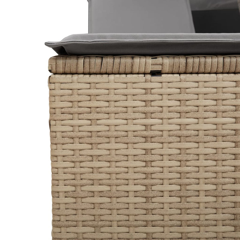 vidaXL vegyes bézs polyrattan dupla napozóágy tetővel és párnával