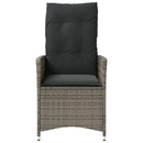 vidaXL szürke polyrattan dönthető kerti szék párnákkal