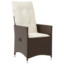 vidaXL 2 db barna polyrattan dönthető kerti szék párnákkal