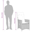 vidaXL 2 db barna polyrattan dönthető kerti szék párnákkal