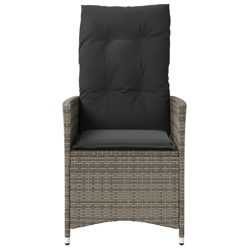 vidaXL 2 db szürke polyrattan dönthető kerti szék párnákkal