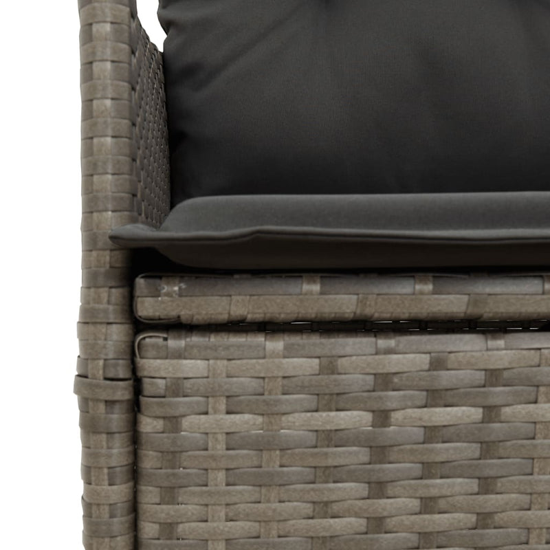 vidaXL 2 db szürke polyrattan dönthető kerti szék párnákkal
