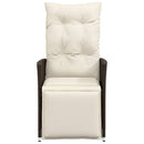 vidaXL barna polyrattan dönthető kerti szék párnákkal