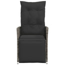 vidaXL szürke polyrattan dönthető kerti szék párnákkal