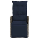 vidaXL szürke polyrattan dönthető kerti szék párnákkal