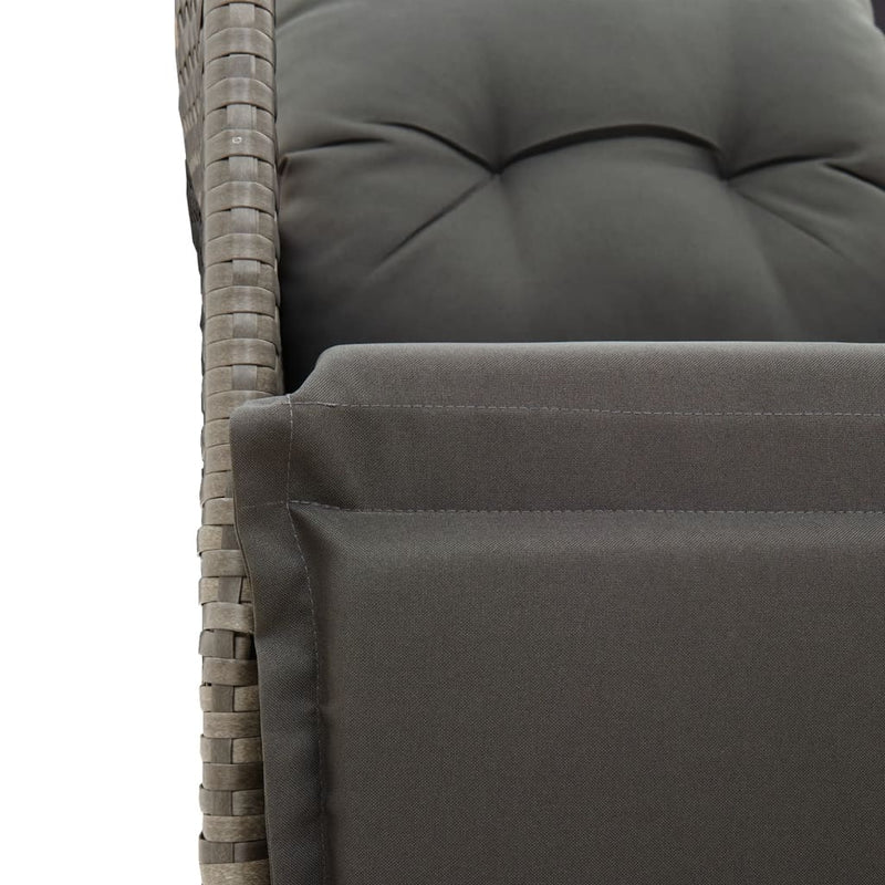vidaXL szürke polyrattan dönthető kerti szék párnákkal