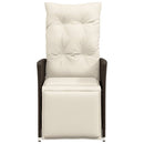 vidaXL 2 db barna polyrattan dönthető kerti szék párnákkal