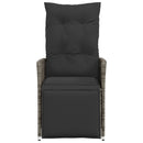 vidaXL 2 db szürke polyrattan dönthető kerti szék párnákkal