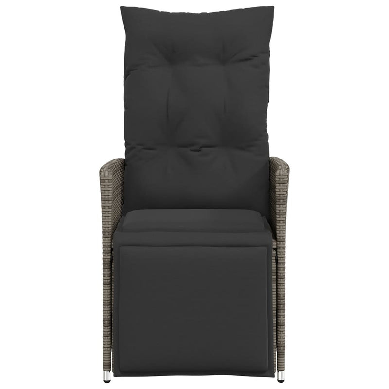 vidaXL 2 db szürke polyrattan dönthető kerti szék párnákkal
